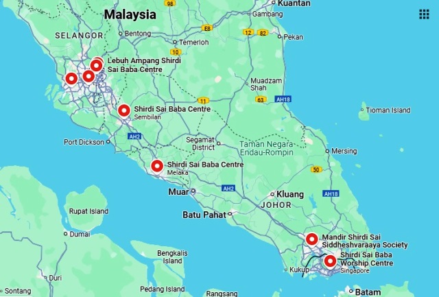 Sai Baba Temples, Singapore and&nbsp;Malaysia